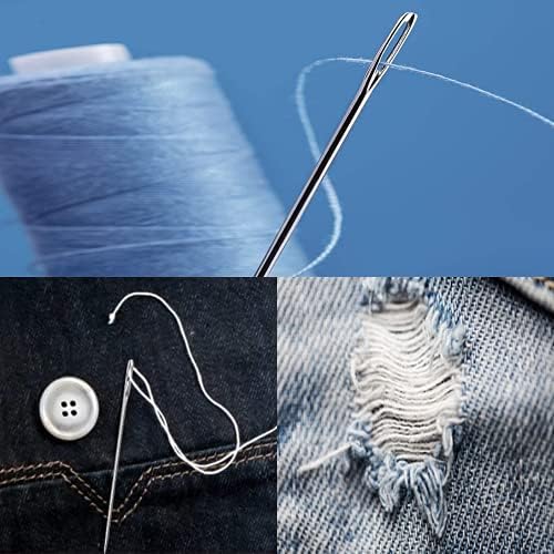 18 Pieces Big Eye Sewing Needle, 3 Sizes Sewing Needles, Hand Sewing Needle, Large Eye Stitching Kintting Stitching Needles Set
