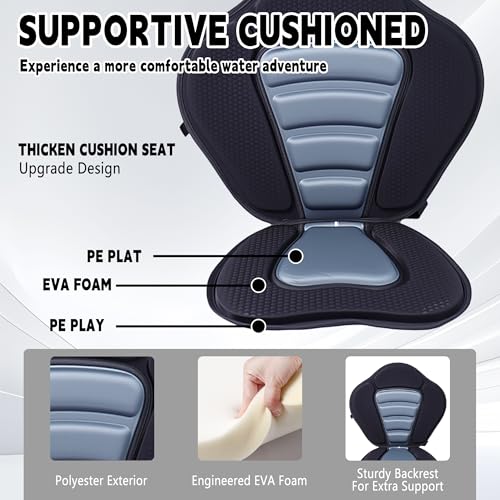 Cojín para asiento de kayak universal con soporte para respaldo VANCUS miniatura 2
