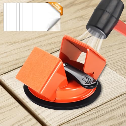 REXBETI Floor Gap Fixer Tool Plank Gap Repair Kit Heavy Duty Suction Cup Laminate Flooring Tool Double 45 Widened Striking Face 10pcs Sticky Pads for Fixer Laminate/Vinyl Flooring/Hardwood