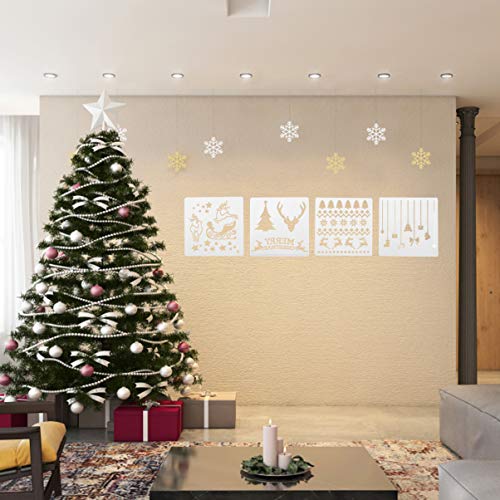 STOBOK 12 Pcs Modelo de Desenho de EstÃªncil de Natal EstÃªncil de Pintura de Feliz Natal para CartÃ