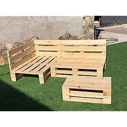 Conjunto RINCONERA con PALETS Europeos 2m X 1,2m + Mesa (NUEVOS A ESTRENAR) (Rinconera Izquierda)