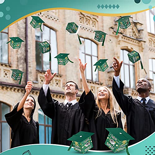 Pajean 30 Pcs Graduation Cap Candy Gift Box Grad Hat Gift Box Treat Boxes with Tassels Graduation Party Favors for Guests Class of 2026 Decorations(Green)