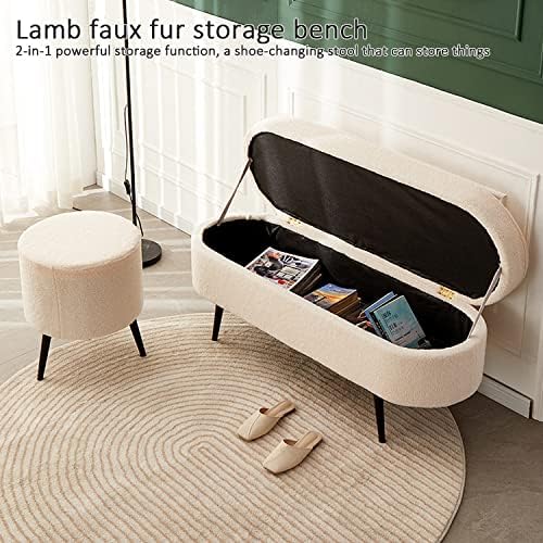 Pouf de rangement moderne en peluche pour optimiser les petits salons - 7