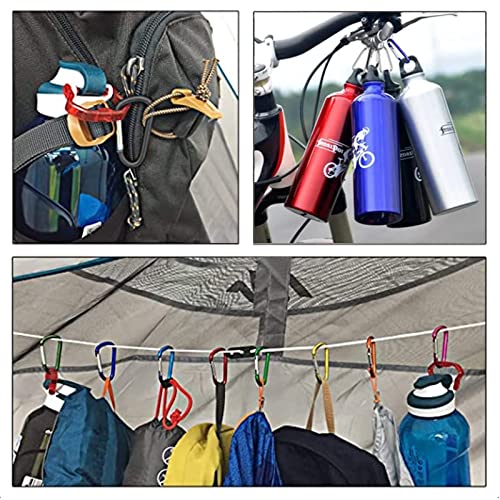 40 Pcs Carabiner Clip Keychain 1.83" Aluminum D-Ring Spring Loaded Gate Small Keychain Carabiners Clip Multipurpose For Outdoor Camping Mini Lock Hooks Snap Link Durable Carabineer #TOP1