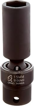 SUNEX TOOLS 315umd 3/8-Inch Drive 15-Mm Deep Universal Impact Socket