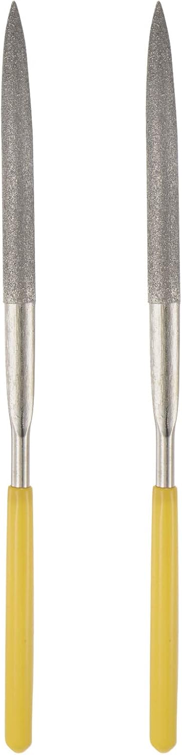 Diamond Needle Files, 4.5mm x 180mm Half Round Type File Handles Hand Tool for Metal Wood Stone Marble 2pcs