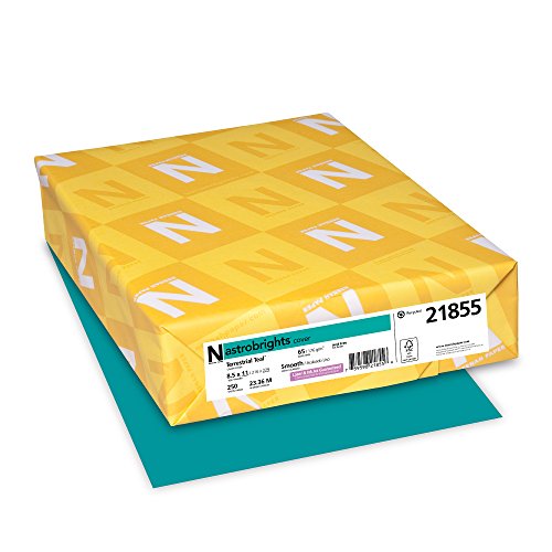 Neenah 21855 Astrobrights Premium Color Card Stock, 65-Pound, 8.5 x 11-Inch, 250 Sheets, Terrestrial Teal by Neenah - Image 2