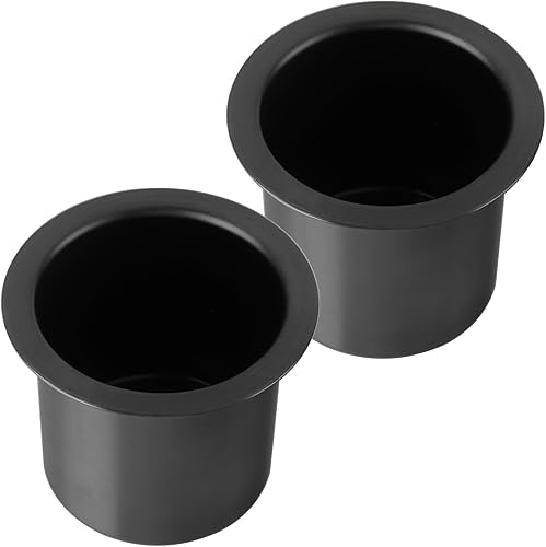 Paquete de 2 soportes negros para bebidas de acero inoxidable 304, soporte para bebidas de mesa de póquer para sofá de cine, yate, autos de
