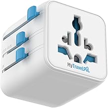 MyTravelPal Universal Travel Adapter | Worldwide Travel Adapter | UK Safety Standards | Universal Plug Adapter | International Travel Plug For Europe, USA, UK, Australia