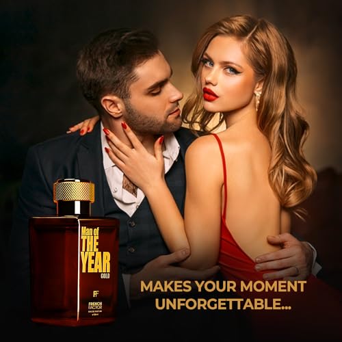 Image of French Factor Man of The Year Gold Perfume For Man Long Lasting Fragrance With Woody Notes Eau De Parfum Gift For Boys (Pack of 1, 100ml)