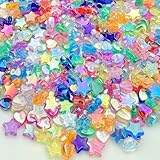 Daiyifiy 450 cuentas acrílicas con forma de estrella de cristal AB para hacer joyas, aretes (colores mezclados)