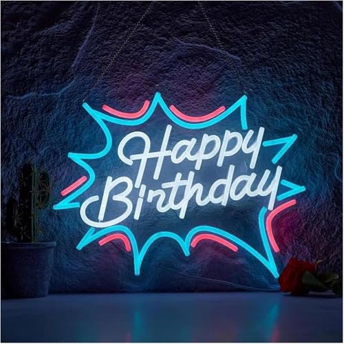 Néon joyeux anniversaire idéal pour sublimer une fête d'anniversaire