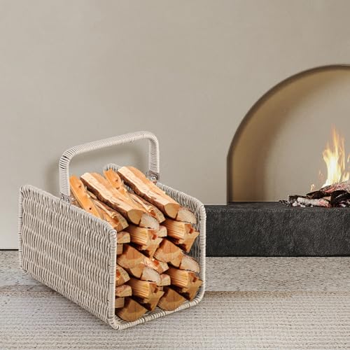Artifical Rattan Heavy Duty Fireplace Log Basket Wood Basket For Outdoor & Indoor Log Holder Fireplace Accessories Storage Basket for Blanket and Cushions Artifical Rattan Heavy Duty Fireplace Log Basket Wood Basket For Outdoor & Indoor Log Holder Fireplace Accessories Storage Basket for Blanket and Cushions