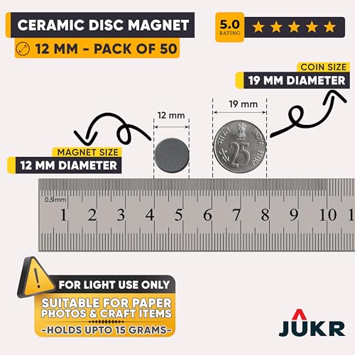 JUKR Round Disc Magnets 12mm, 3mm, Pack of 50 - Image 4