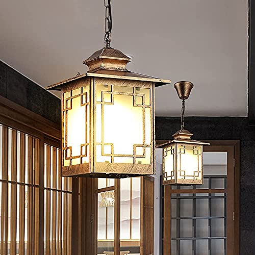 Lanterne externe E27 en bronze luminaire suspendu de couloir 26x18cm