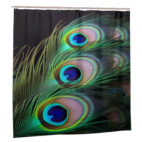 Rideaux de douche paon vert imperméables lavables 182.9x182.9 cm