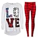 Kids Girls LOVE Printed Trendy Top & Stylish Fashion Legging Set Age 7-13 Years