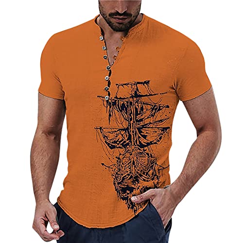 URSING Herren Hemd Kurzarm Generic 2023 Hemd Herren Slim Fit Weiss Hochzeit Pittiplatsch Kostuem Herren Poloshirt Gestreift Oversize Tshirt Weiß Weite Tank Tops Herren（5-Yellow,L）