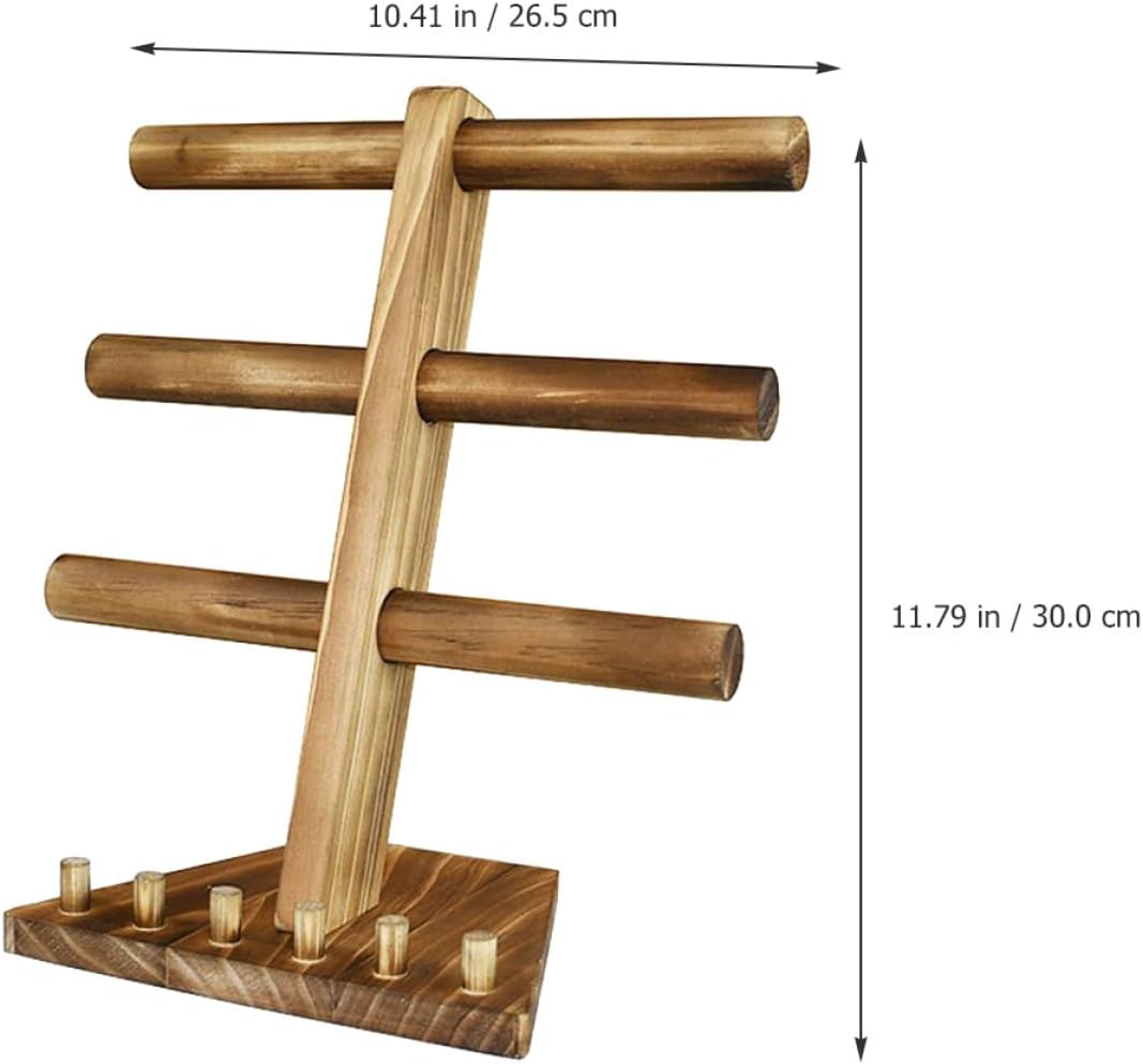 ULTECHNOVO 3 Tier Wood Jewelry Display Rack for Bracelet Watch Ring image 2