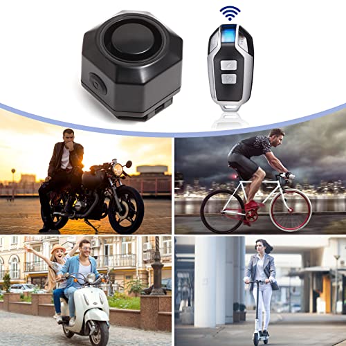 Bike Horn Electric Vehicle Alarm Wireless Vibration Alarm System with Motion Sensor Waterproof Rechargeable Antitheft Alarm for Ebikes Bike Scooter Car (one Pack)
