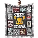 Jengehta Christmas Chef Gifts for Men, Xmas Gifts for Chefs Throw Blanket 50'X 60', Cooking Gifts for Men, Unique Gifts for Cooks, Gifts for Mens Cooking Lovers, Gifts for Cooks Who Have Everything