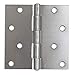 4" x 4" Butt Hinge with Zinc Finish, Full Mortise Mounting, Square Corners