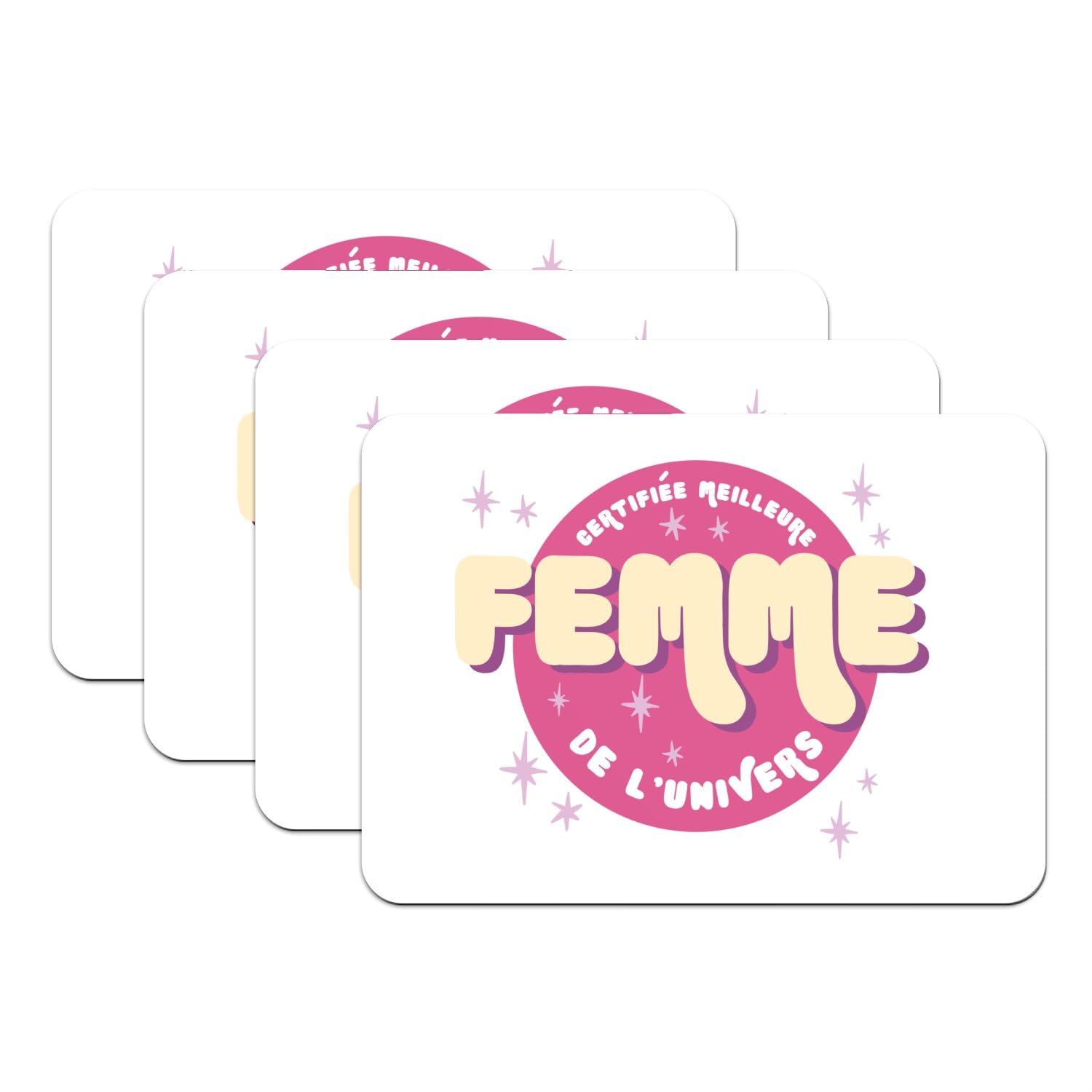 Sets de table lot de 4 en caoutchouc blanc cadeau idéal pour l'élue de votre cercle de famille