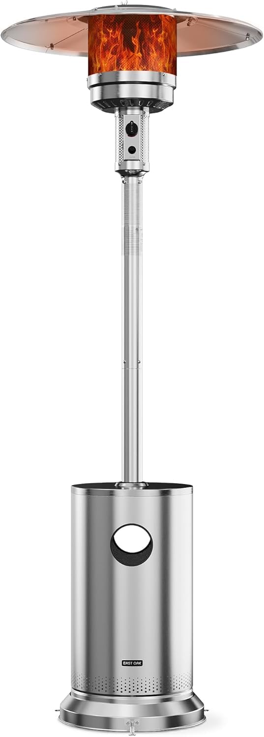 EAST OAK Calentador de patio de 48000BTU, acero inoxidable 2.0