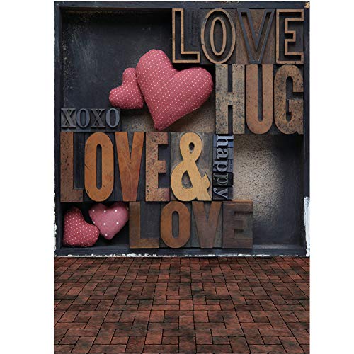 SJOLOON 6x9FT Valentine's Day Photography Backdrop Wedding Backdrop Heart Backdrop Kids Photo Background