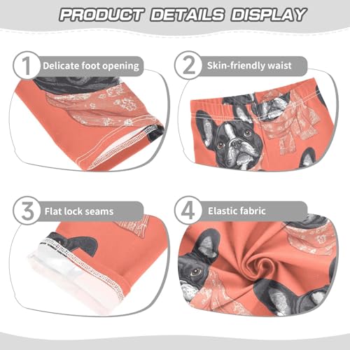 Dog Red Scarf Girls Leggings,Workout Leggings for Girls Toddler Athletic Legging Size for 3-10T3