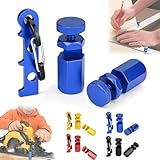 Tall Stair Gauges for Framing Square, Hexagonal Stable Lock with Holder & Hook for Carpentry & Circular Saw, Anti-Wobble Framing Jig, Precision Woodworking Layout Tool for Speed Square (Blue)