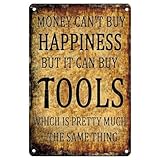 Photo Gallery man cave garage decor money cant buy happiness but it can buy tools cartello divertente metallo latta segni vintage garage decorazione da parete uomo grotta regalo 20,3 x 30,5 cm Photo Gallery man cave garage decor money cant buy happiness but it can buy tools cartello divertente metallo latta segni vintage garage decorazione da parete uomo grotta regalo 20,3 x 30,5 cm