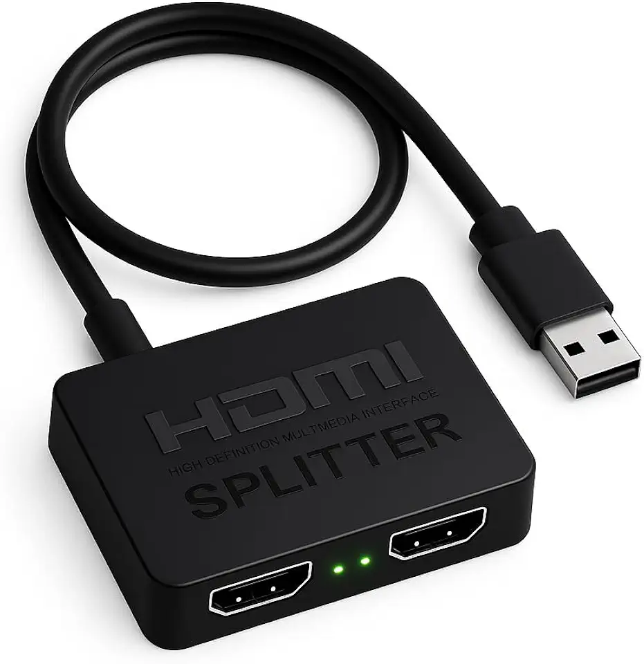 Divisor HDMI 1x2 4K – Splitter Duplicador de Tela com 2 Saídas Simultâneas e Amplificador de Sinal, Compatível com TV, Monitor, Notebook, PS4, PS5 e TV Box