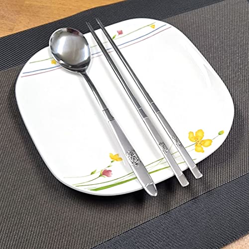 Garasani Korean Traditional Cutlery Stainless Steel Spoons And Chopsticks Set (Silver Turtle) #TOP5