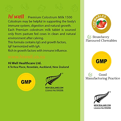 (Pack Of 2) Hi Well Premium Grass-Fed Colostrum Milk 1500 120Tablets #TOP5