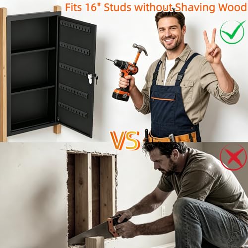 Image of 29.53 inch Tall Wall Safe [ 33% Larger Capacity ] with 2 Removable Shelf & Lock