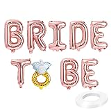 HAIOPS Bride To Be Balloon Jumbo Foil Balloon Handwriting Letter Giant Celebration Balloon Romantic Wedding Bridal Shower Anniversary Engagement Party Decoration 20 Inches (Rose Gold)