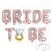 HAIOPS Bride To Be Balloon Jumbo Foil Balloon Handwriting Letter Giant Celebration Balloon Romantic Wedding Bridal Shower Anniversary Engagement Party Decoration 20 Inches (Rose Gold)