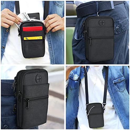 Flintronic Men's Shouler Bag, Anti-Thief Sling Bag Multi-Pockets Small Bag, Waterproof Men Messenger Bag Crossbody Chest Bag for Traveling, Cycling, Hiking Backpack