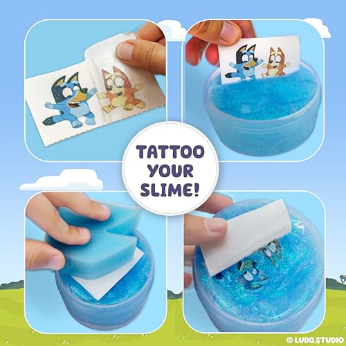 SLIMYGLOOP Tattoozee, Bluey Tattoo Transfer Slime Kit, Sensory Play for Kids Ages 6+, Cotton Candy Scented, Glitter Texture - image 2