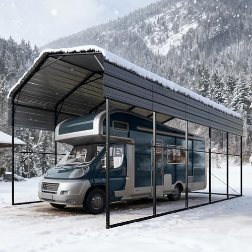 MFSTUDIO 14x25 ft RV Carport with Galvanized Roof