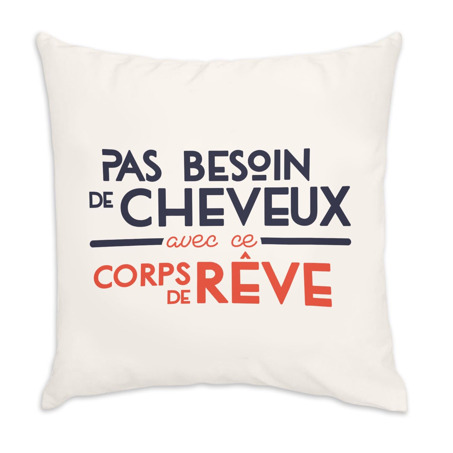 Coussin en velours blanc 40x40cm avec housse et garnissage