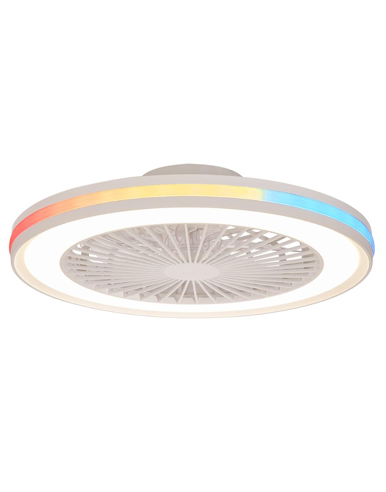 Ventilatore Da Soffitto LED Gamer 60W Con Luci RGB E Telecomando, 55,6x14,2 Cm, Colore Bianco