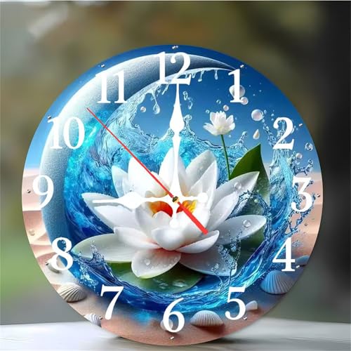 Horloge murale 12 pouces quartz avec pendule murales décorative à pile - 2