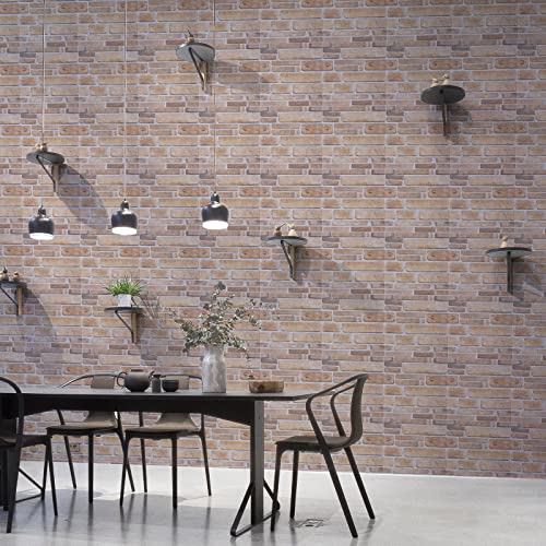 Wapane 3D Brick Peel And Stick Wallpaper, 3D Brick Wall Panels Self Adhesive, Removable Wallpaper Waterproof Pvc Foam, Upgraded Self-Adhesive Aluminum Back Film For Home Decoration(10 Pack) #TOP5