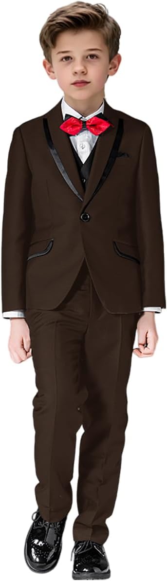 Boys 2 Piece Suit Set Blazer Elastic Waist Pants Formal Outfit for Wedding Easter Photo Party Toddler Kids
