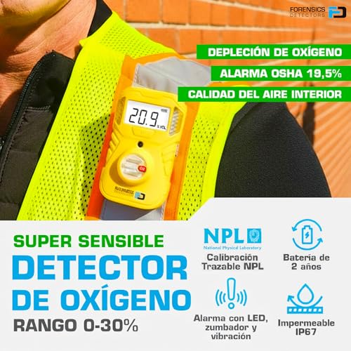 Detector de oxígeno (O2) IP67 impermeable con batería de 2 años y resistente a caídas 3
