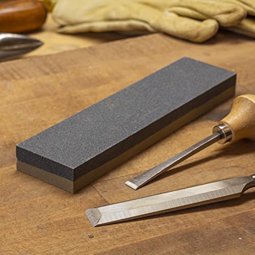 Smith’s 50821 8” Dual Grit Combination Sharpening Stone – Gray – 8” Stone Combination - Coarse Stone – 100 And 240 Grit Sharpening Stone – Assembled In The Usa #TOP2
