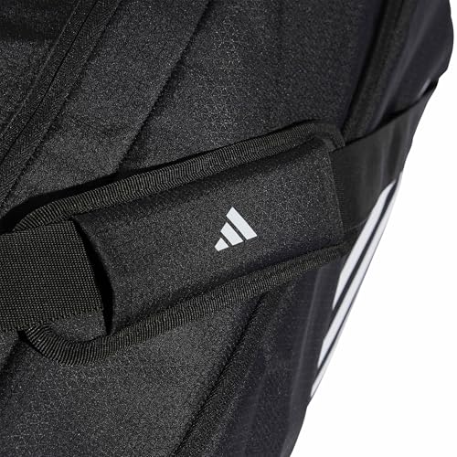 Adidas Unisex Essentials 3-Stripes Duffel Bag, Black/White, L