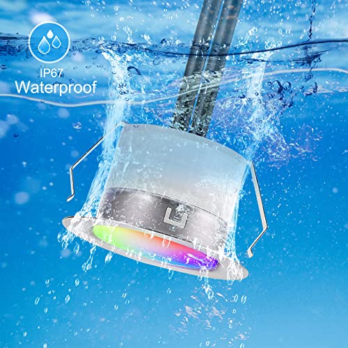 Led Decking Lights Rgb Wifi Multicolor Chasing Effect Waterproof Ip67 Φ31Mm 12V Music Sync Work With Alexa/Google Outdoor Decking Patio Lighting Recessed Light For Steps/Path/Kitchen/Garden, 30 Pack #TOP1